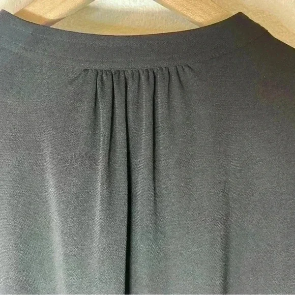 ELIZABETH AND JAMES Kohls Black Oversized Drop Waist Long Sleeve Dress Sz Small - Picture 9 of 12